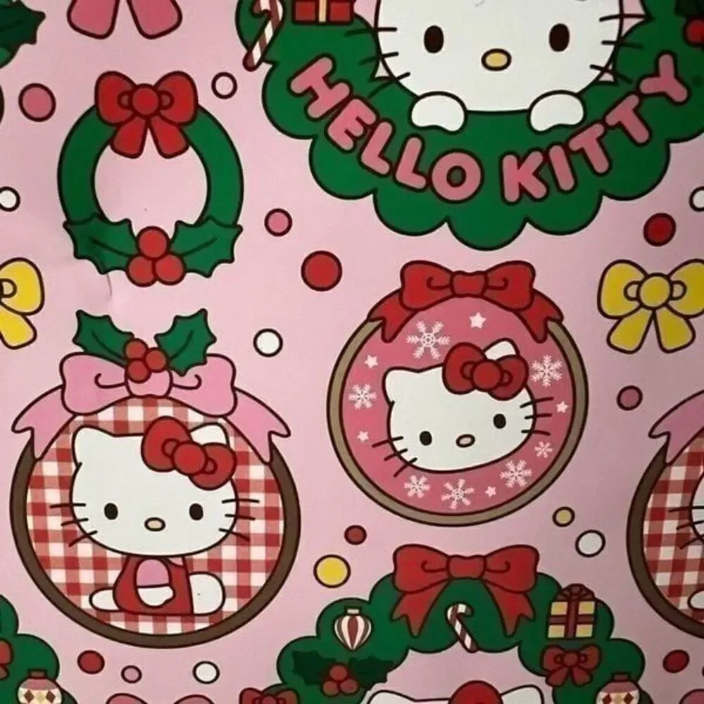 Hello Kitty Happy Holiday's Pink Wrapping Paper Set